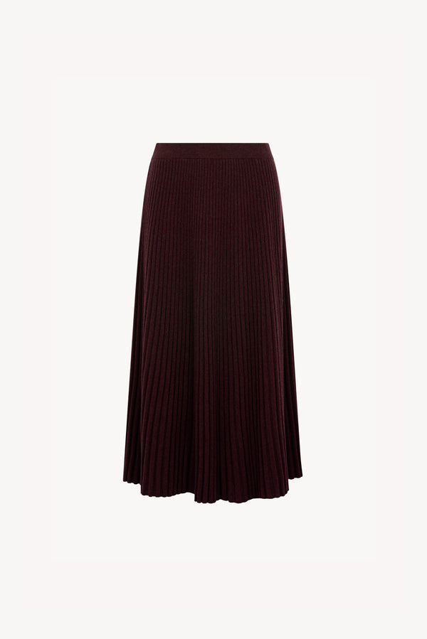 Gonna Plissè in Puro Cashmere Acero