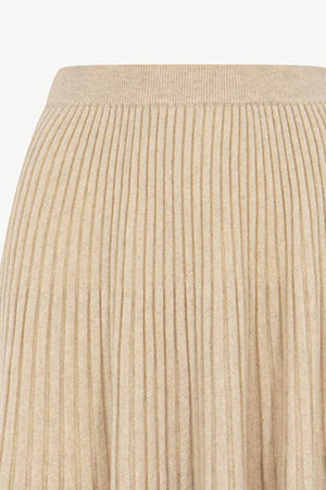 Gonna Plissè in Puro Cashmere Avena