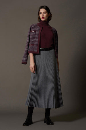 Gonna Plissè in Puro Cashmere Derby