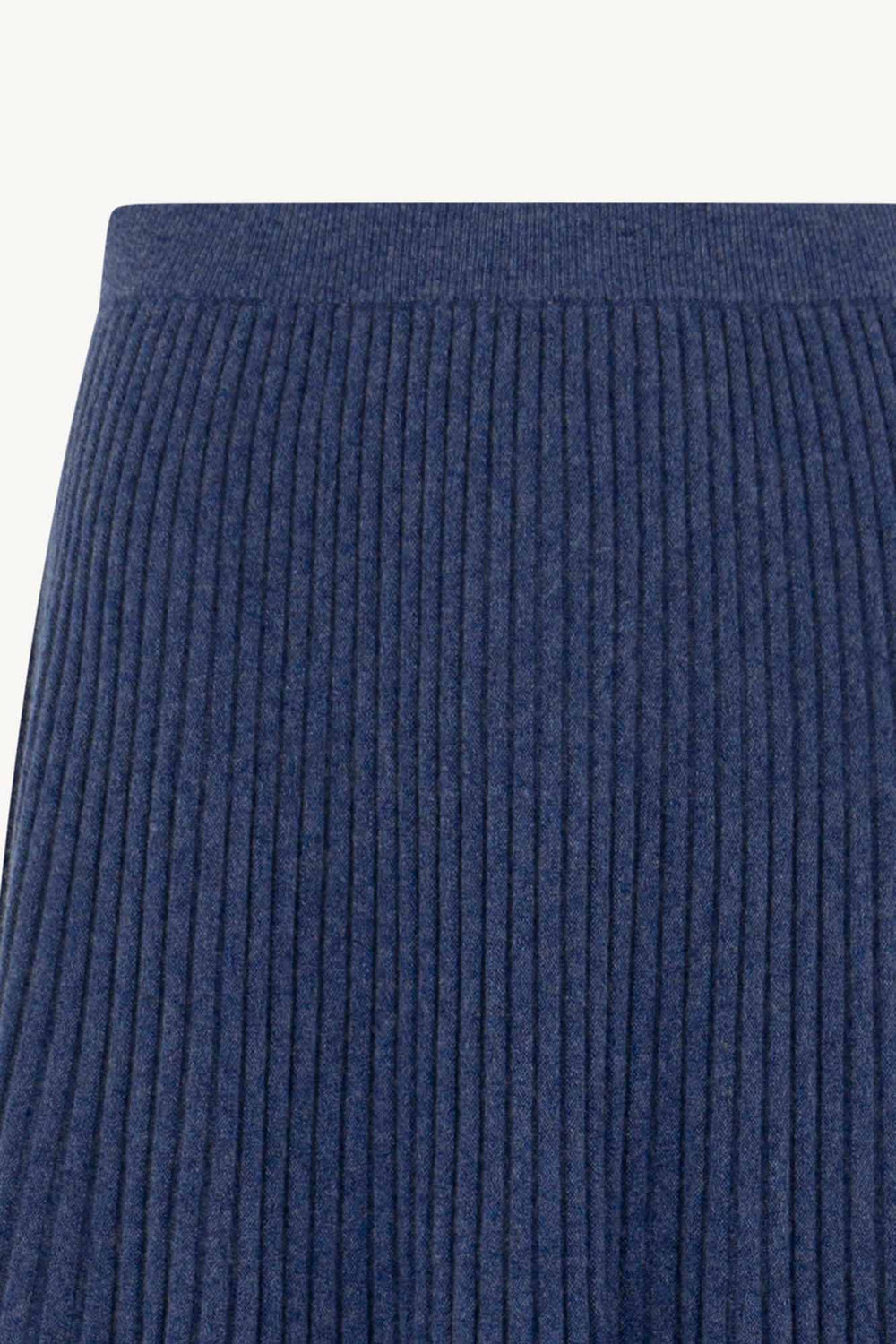 Gonna Plissè in Puro Cashmere Denim Scuro