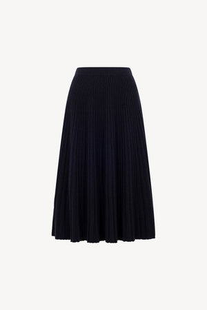 Gonna Plissè in Puro Cashmere Notte