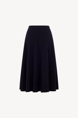 Gonna Plissè in Puro Cashmere Notte