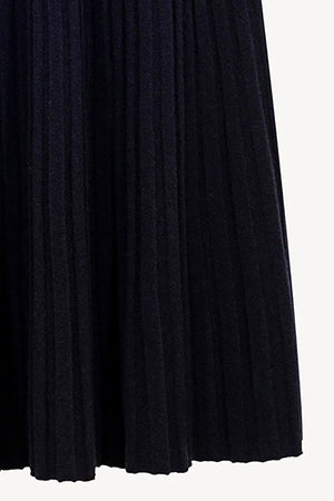 Gonna Plissè in Puro Cashmere Notte