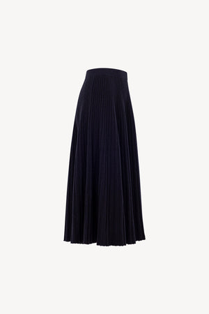 Gonna Plissè in Puro Cashmere Notte