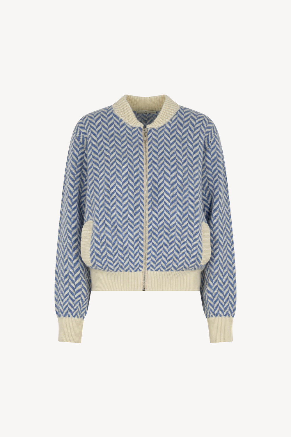 Bomber a Spina di Pesce Puro Cashmere