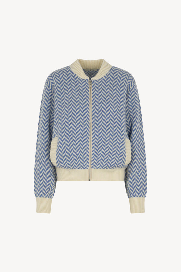 Bomber a Spina di Pesce Puro Cashmere