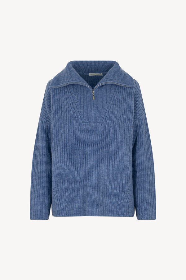Lupetto Zip in Costa Inglese Puro Cashmere