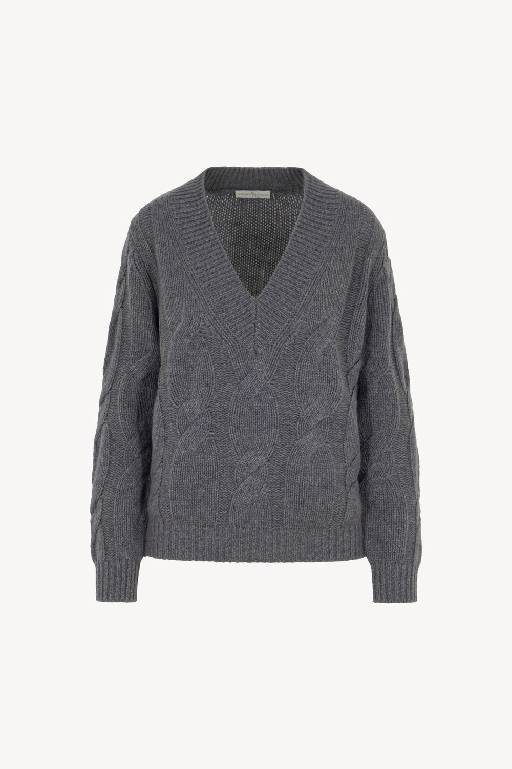 Maglia Scollo a V Trecciona Puro Cashmere