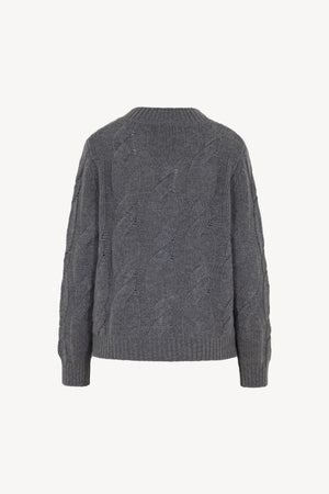 Maglia Scollo a V Trecciona Puro Cashmere