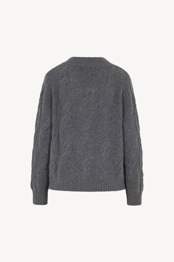 Maglia Scollo a V Trecciona Puro Cashmere