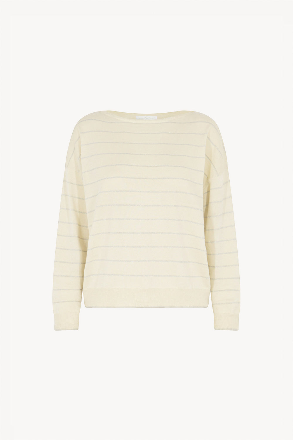 Maglia con inserti in Lurex in Seta Cashmere Avorio