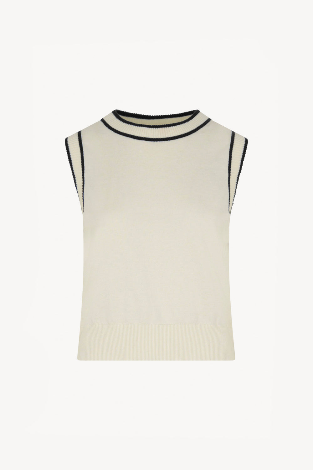 Girocollo senza manica bicolore Cotone - Seta - Cashmere