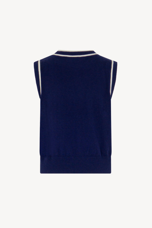 Girocollo senza manica bicolore Cotone - Seta - Cashmere