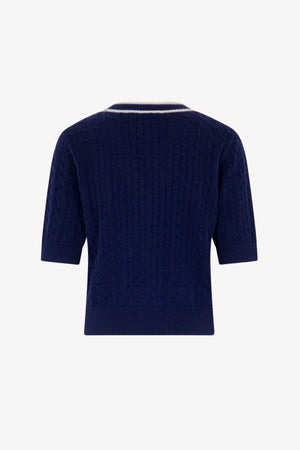 Golfino trecce mezza manica Cotone - Seta - Cashmere