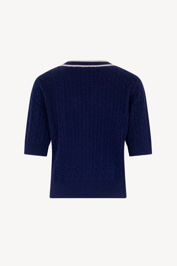 Golfino trecce mezza manica Cotone - Seta - Cashmere