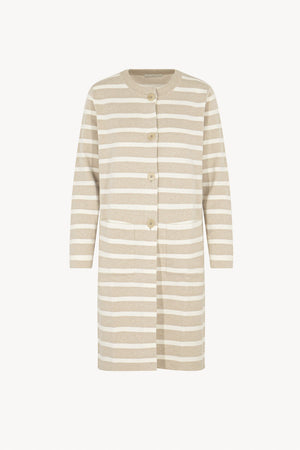 Soprabito in Maglia Stoffa in Cotone Seta Cashmere Avena-Bianco Latte