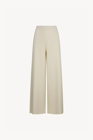 Pantaloni Larghi in Cotone Seta Cashmere Bianco Latte