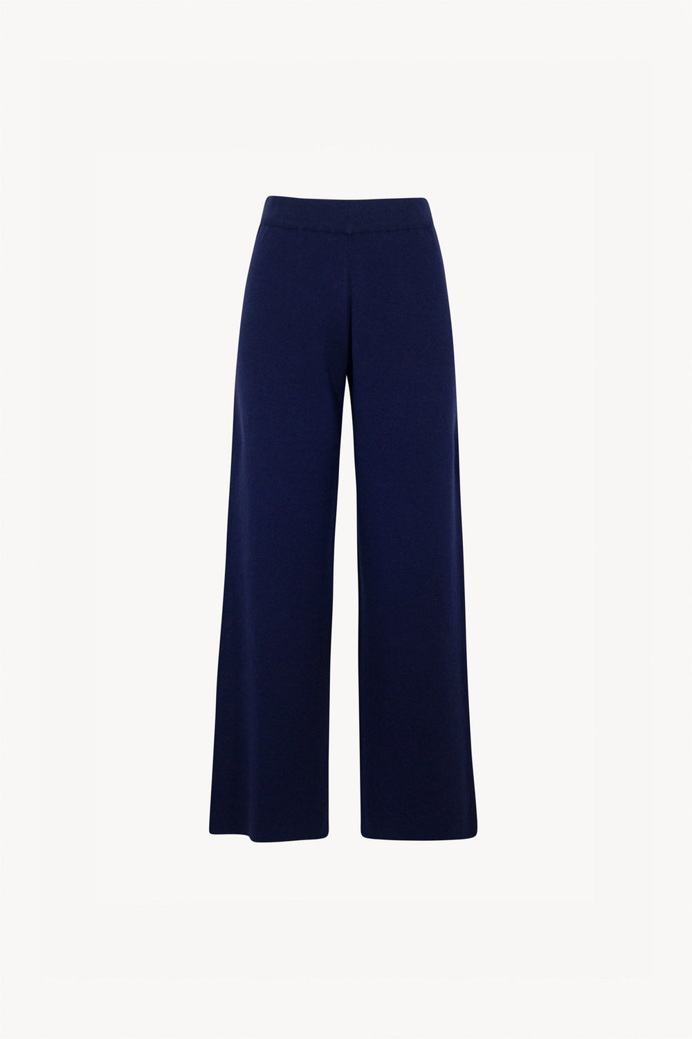 Pantaloni Larghi in Cotone Seta Cashmere Blu