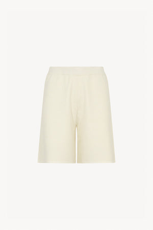 Bermuda in Cotone Seta Cashmere Bianco Latte