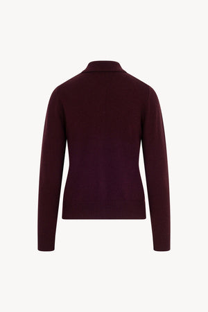 Cardigan collo a Camicia con gros-grain in Puro Cashmere Acero