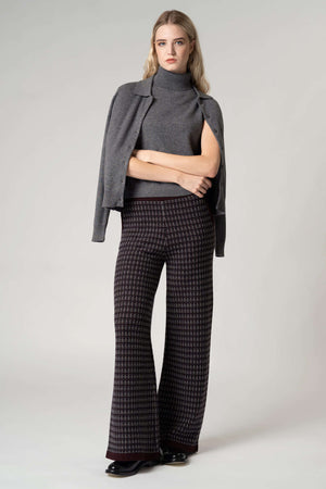 Cardigan collo a Camicia con gros-grain in Puro Cashmere Rubino