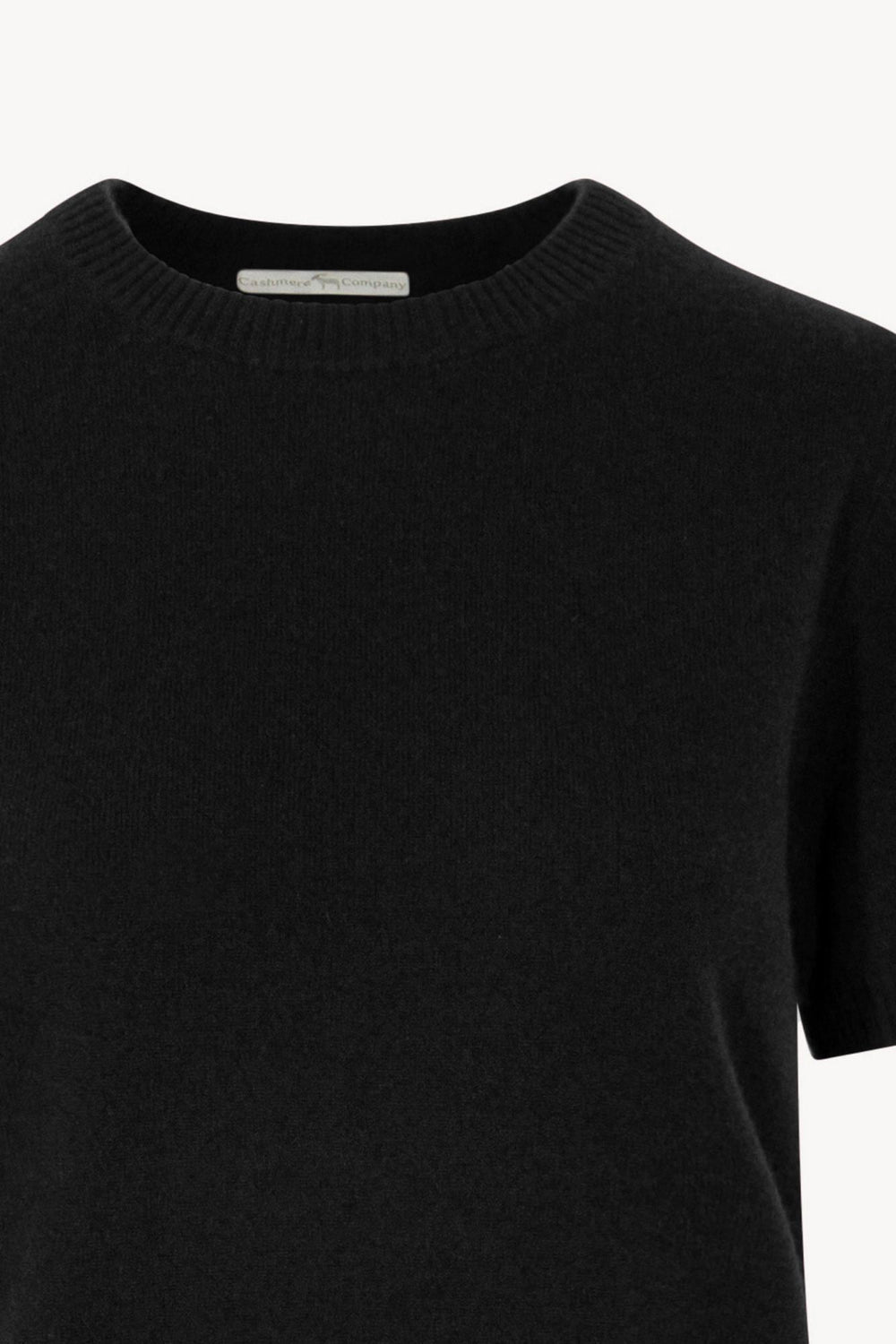 Girocollo Mezza Manica in Puro Cashmere Nero