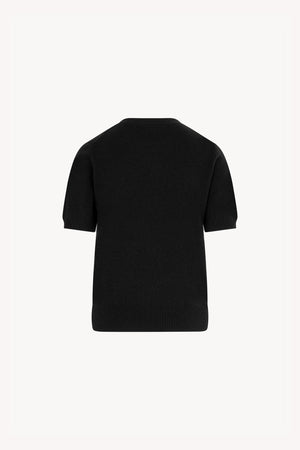 Girocollo Mezza Manica in Puro Cashmere Nero