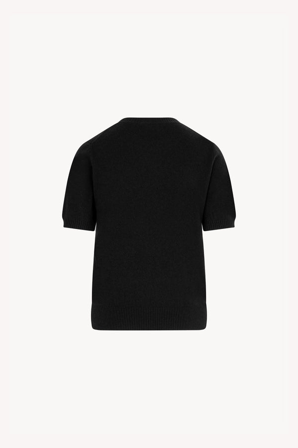 Girocollo Mezza Manica in Puro Cashmere Nero