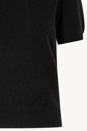 Girocollo Mezza Manica in Puro Cashmere Nero