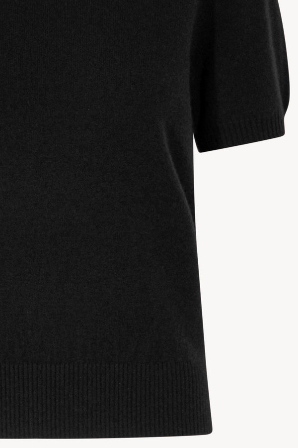 Girocollo Mezza Manica in Puro Cashmere Nero