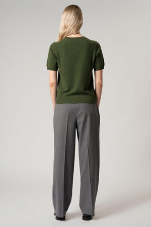 Girocollo Mezza Manica in Puro Cashmere Loden