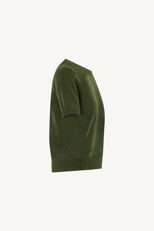 Girocollo Mezza Manica in Puro Cashmere Loden