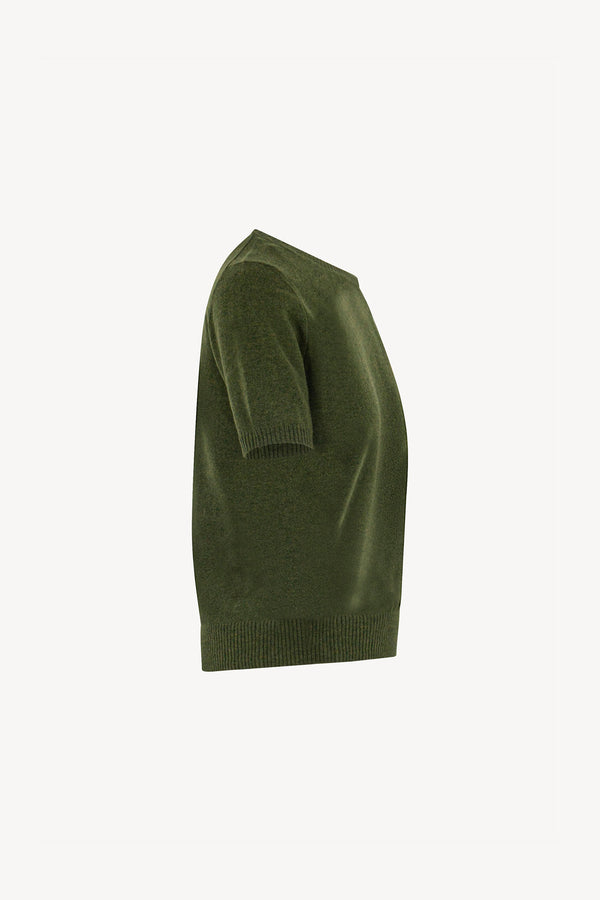 Girocollo Mezza Manica in Puro Cashmere Loden