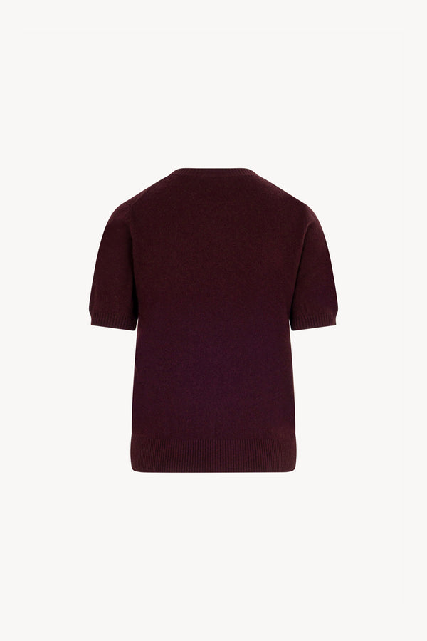 Girocollo Mezza Manica in Puro Cashmere Acero