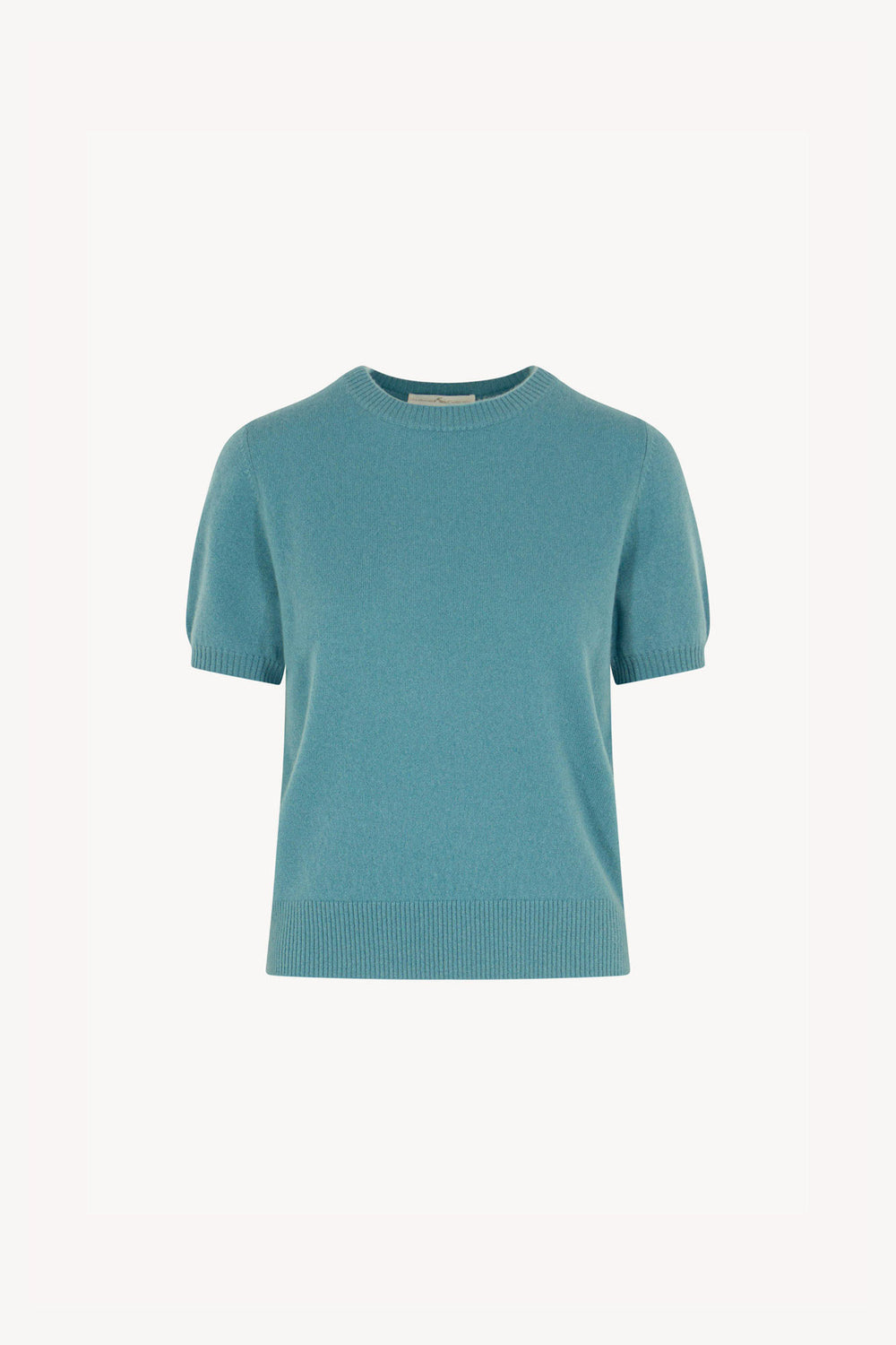 Girocollo Mezza Manica in Puro Cashmere Turchese