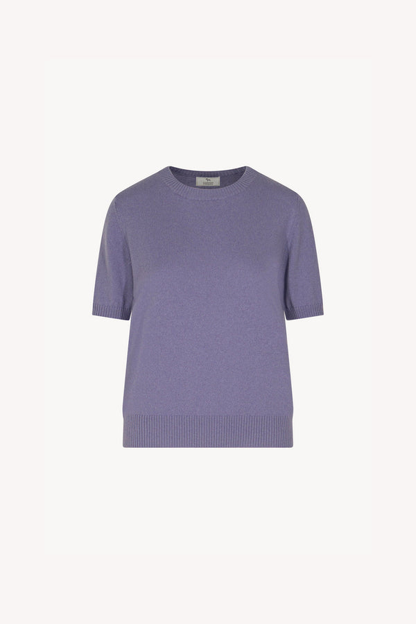 Girocollo Mezza Manica in Puro Cashmere Malva