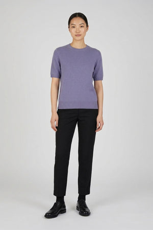 Girocollo Mezza Manica in Puro Cashmere Malva