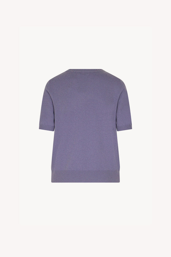 Girocollo Mezza Manica in Puro Cashmere Malva