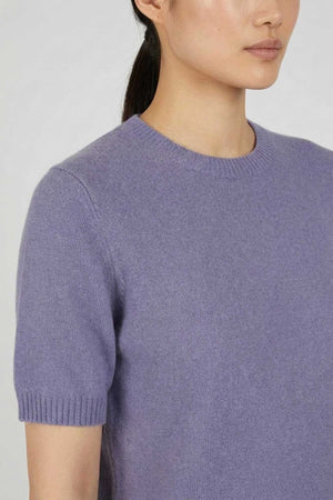 Girocollo Mezza Manica in Puro Cashmere Malva