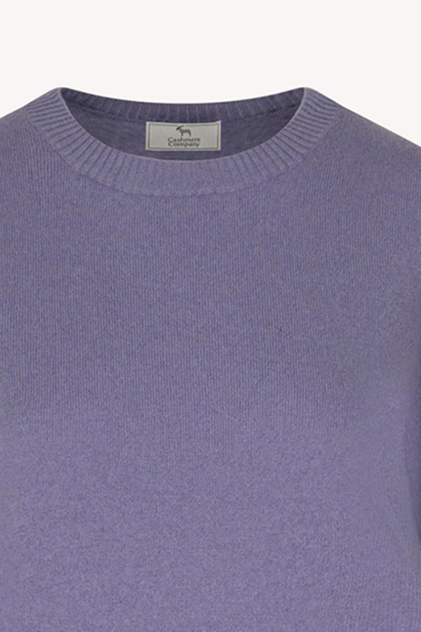 Girocollo Mezza Manica in Puro Cashmere Malva