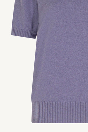 Girocollo Mezza Manica in Puro Cashmere Malva