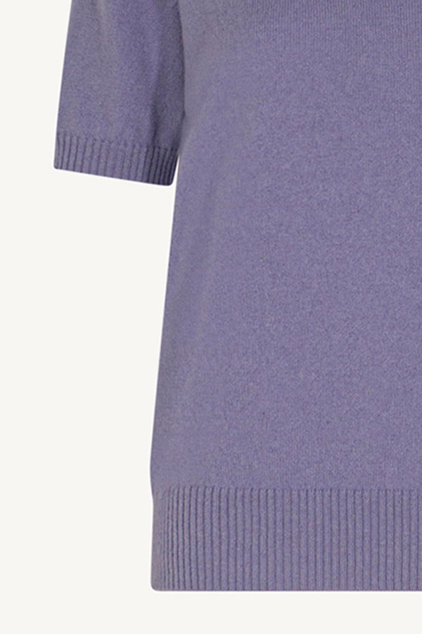 Girocollo Mezza Manica in Puro Cashmere Malva