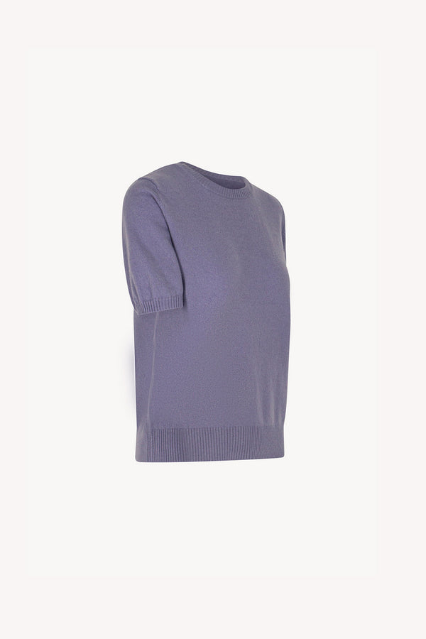 Girocollo Mezza Manica in Puro Cashmere Malva