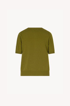 Girocollo Mezza Manica in Puro Cashmere Oliva