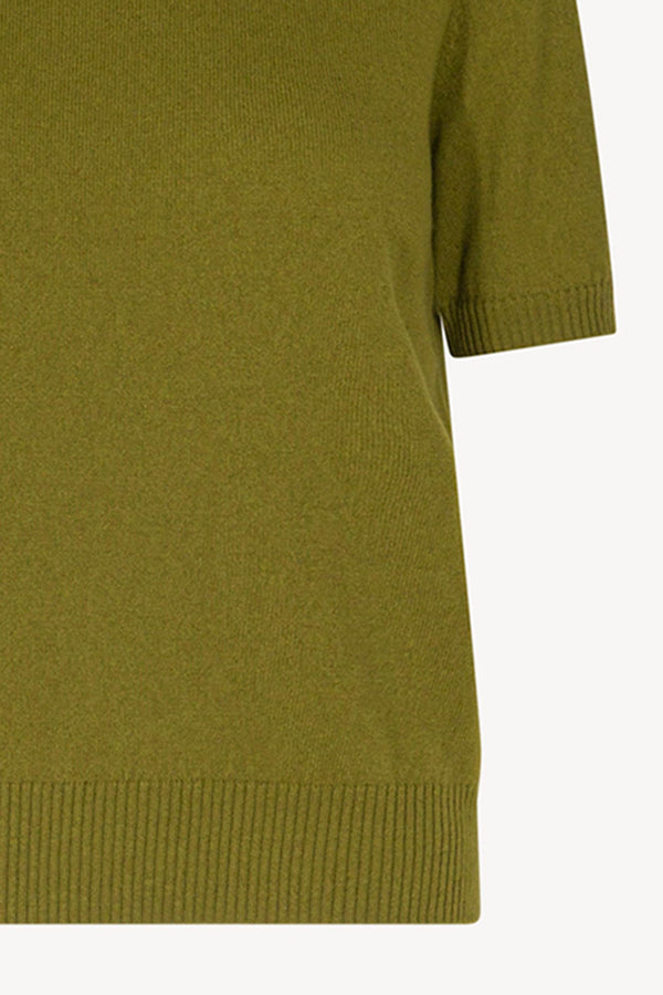 Girocollo Mezza Manica in Puro Cashmere Oliva
