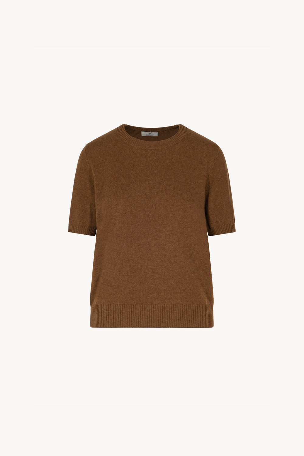 Girocollo Mezza Manica in Puro Cashmere Terracotta