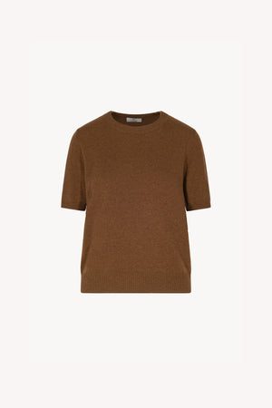 Girocollo Mezza Manica in Puro Cashmere Terracotta