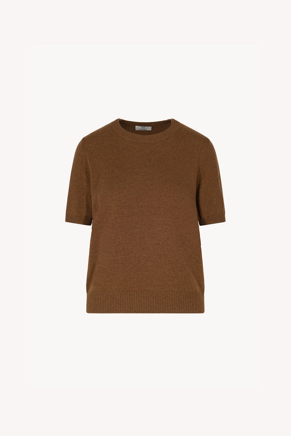 Girocollo Mezza Manica in Puro Cashmere Terracotta