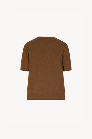 Girocollo Mezza Manica in Puro Cashmere Terracotta