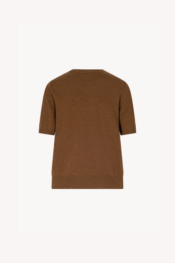 Girocollo Mezza Manica in Puro Cashmere Terracotta